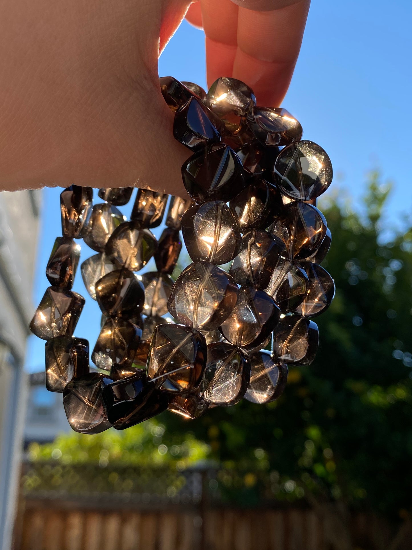 Natural Faceted Smoky Quartz Bracelet - Healing Crystal Jewelry for Emotional Balance and Protection