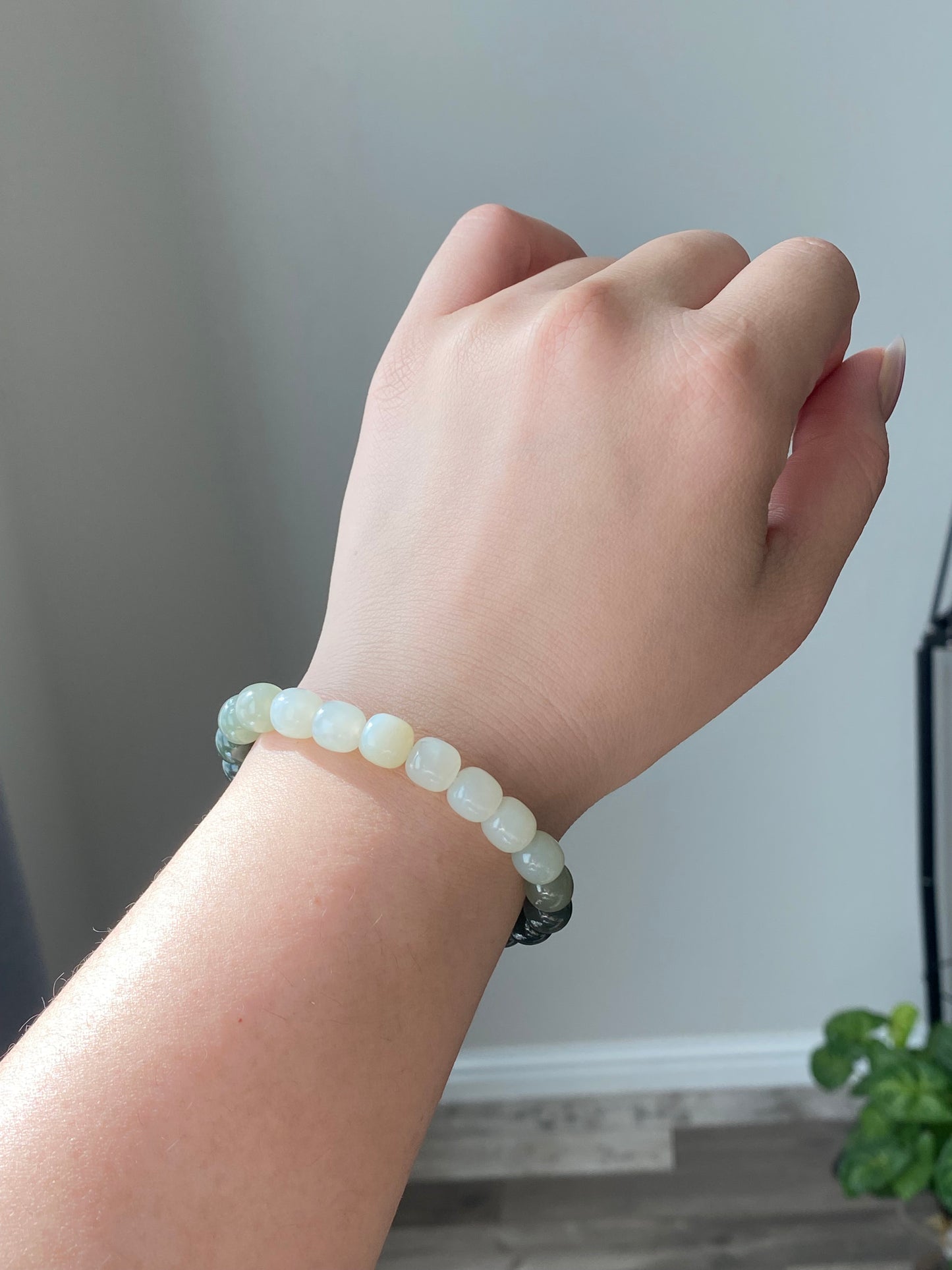 Authentic Gradient Green to White Hetian Jade  Bracelet - Natural Jadeite, Genuine Hetian Jade, Jade Jewelry, Handcrafted Jade for Women