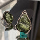 Handcrafted Sterling Silver Moldavite Ring and Necklace Pendant Genuine Moldavite Raw Crystal Pendant