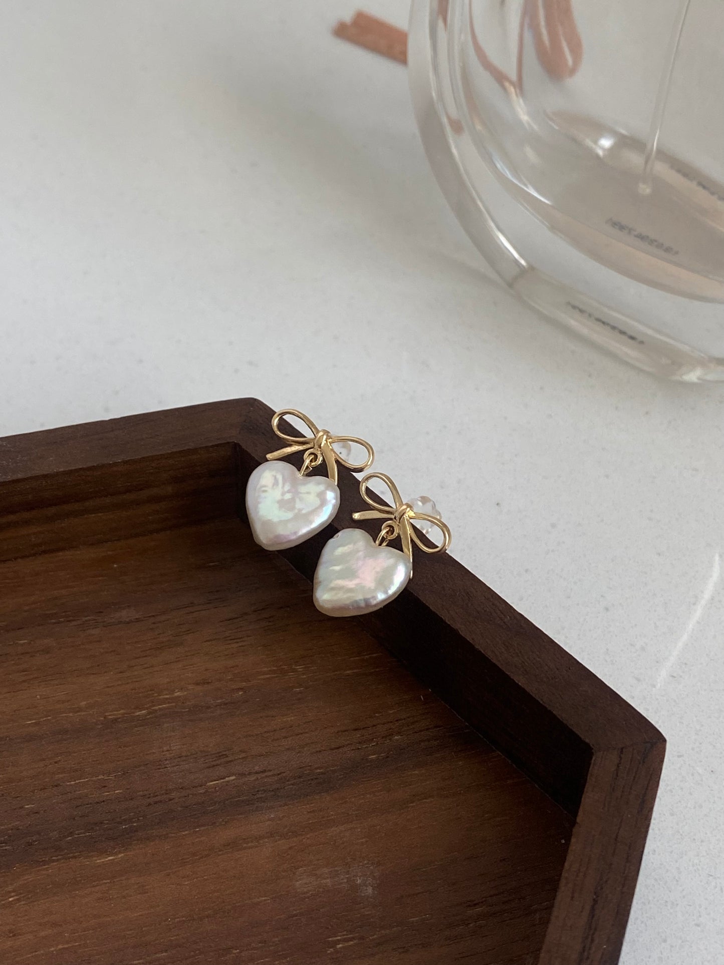 Luxury Made Baroque Pearl Bow Earrings | Delicate Elegance Minimalist Style | Natural Freshwater Pearl Earrings | Bowe Dangle Drop Earring