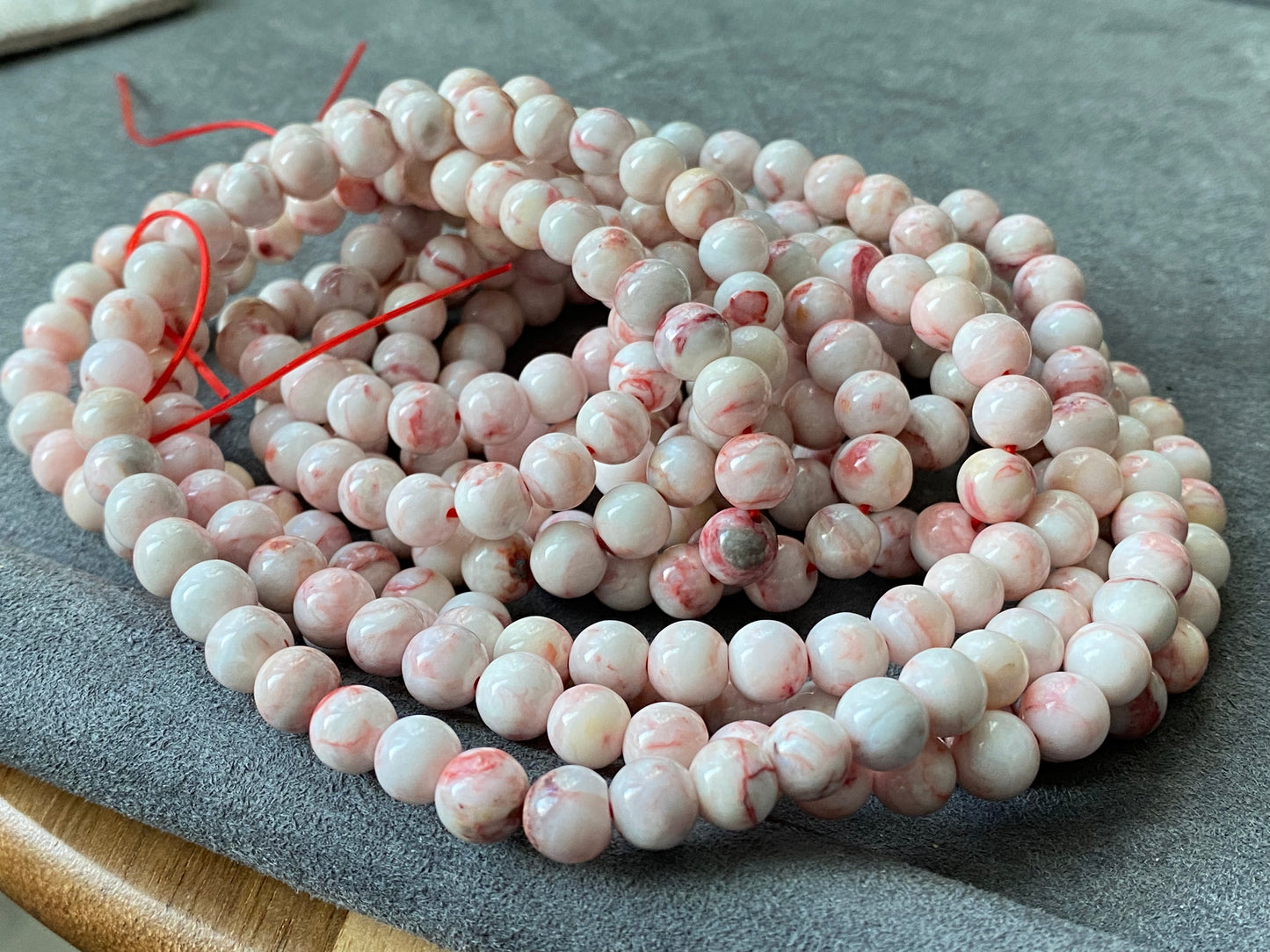 Natural Raw Rare Cinnabrite, Cinnabar in Quartz,Smooth Round Beaded Bracelet- Raw Mineral for Energy and Wealth