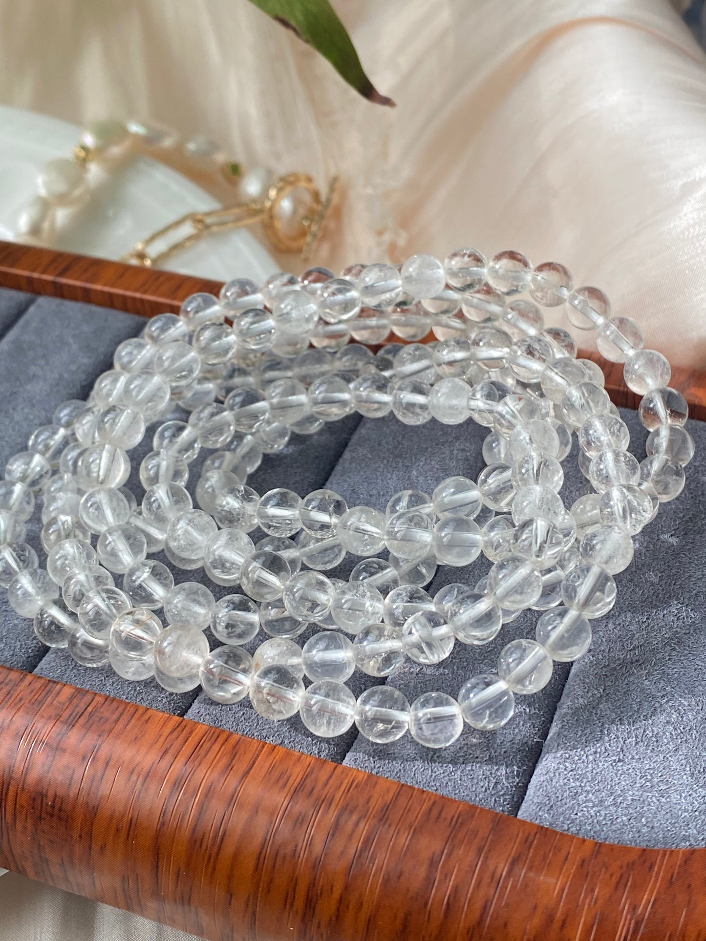 Natural Versatile Azeztulite smooth round Bracelet-Spiritual Awakening Stone for Meditation, Healing, and Transformation