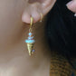 Strawberry Swirl Baroque Pearl Ice Cream Cone Earrings, Handmade Fun Statement Jewelry Summer Gift, Whimsical Pearl Earrings, Unique Earring