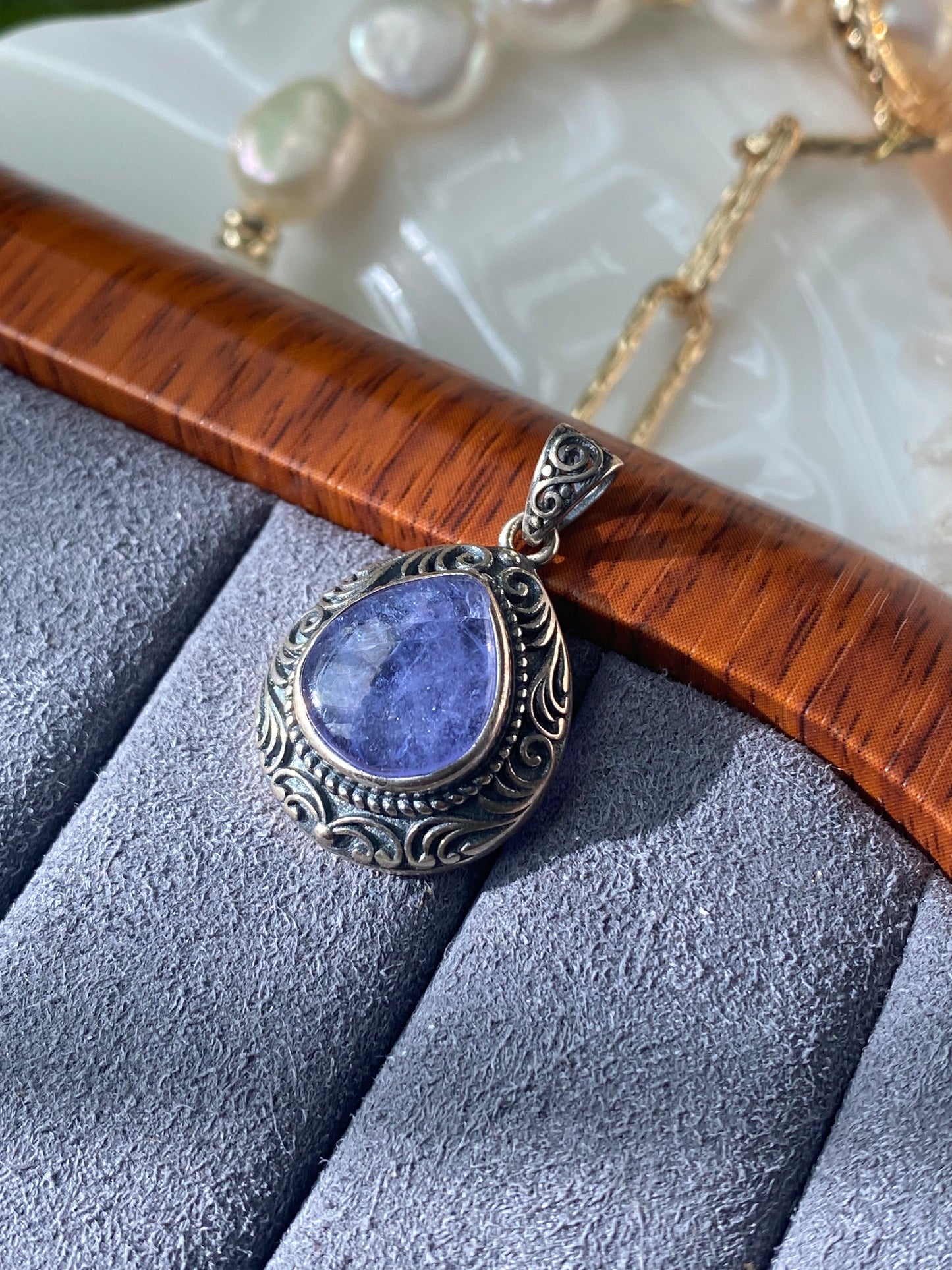 Elegant Natural Tanzanite and Sterling Silver Pendant Necklace - Timeless Luxury Accessory