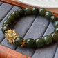 Green Jade and Titanium Rutilated Quartz Healing Bracelet – Balancing Energy Jewelry for Clarity and Wellness