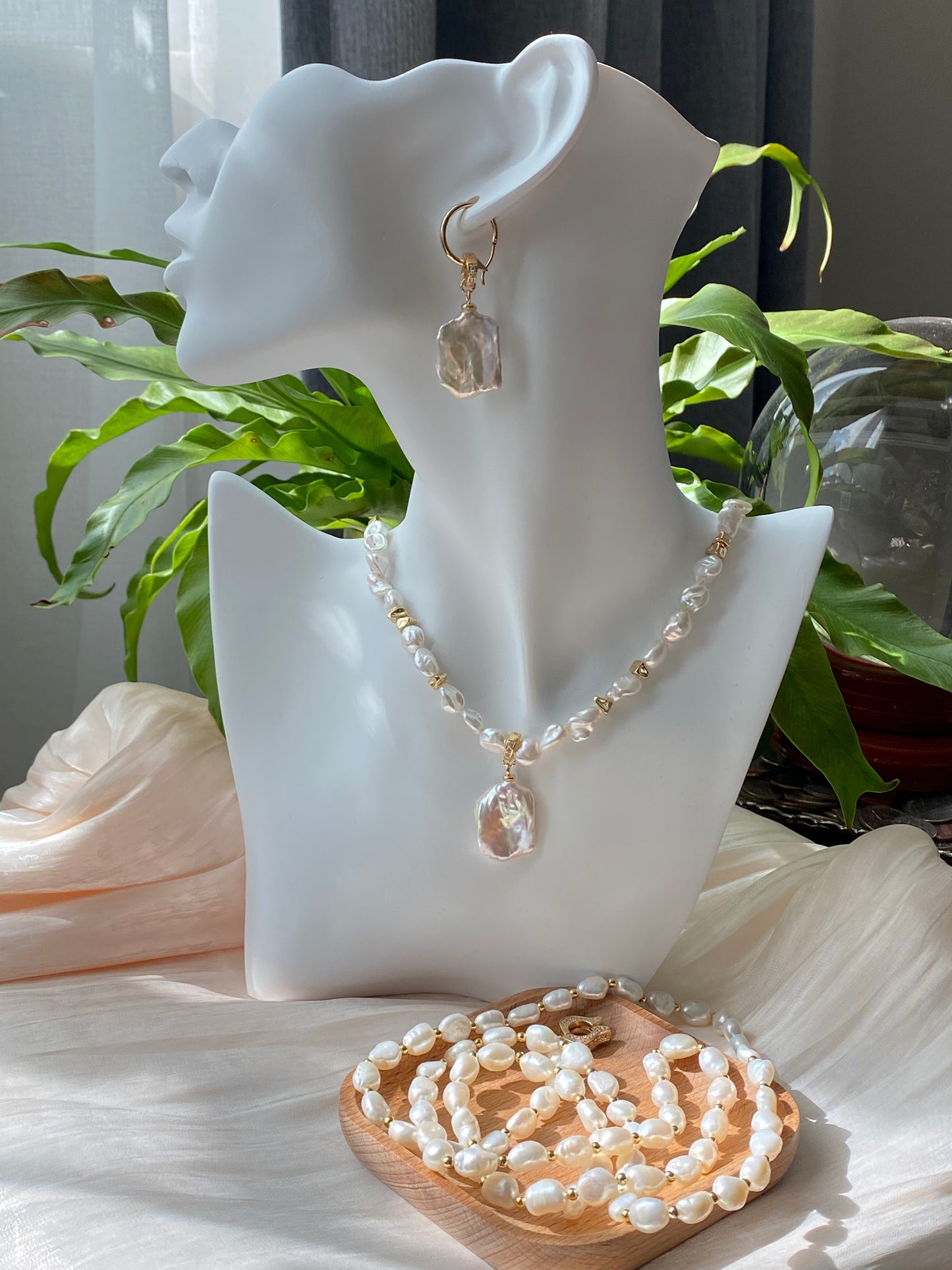 TOP GRADE big baroque Petal Pearl super shinning luster multiple use dangle earring,necklace pendant,gift for her,christmas gift