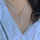 Natural Fresh Water Pearl  Baroque Cross Multiple Use Neckalcel Cross Necklace l Religious Pendantl Customizable Elegant Necklacel best gift