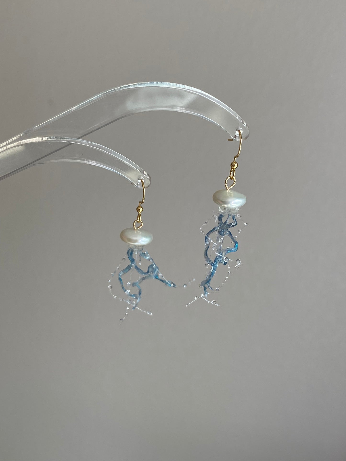 Jellyfish Pearl Earrings – Handmade Baroque Pearl Ocean Jewelry, Unique Sea-Inspired Earrings, Statement Earrings for Mermaid Lovers