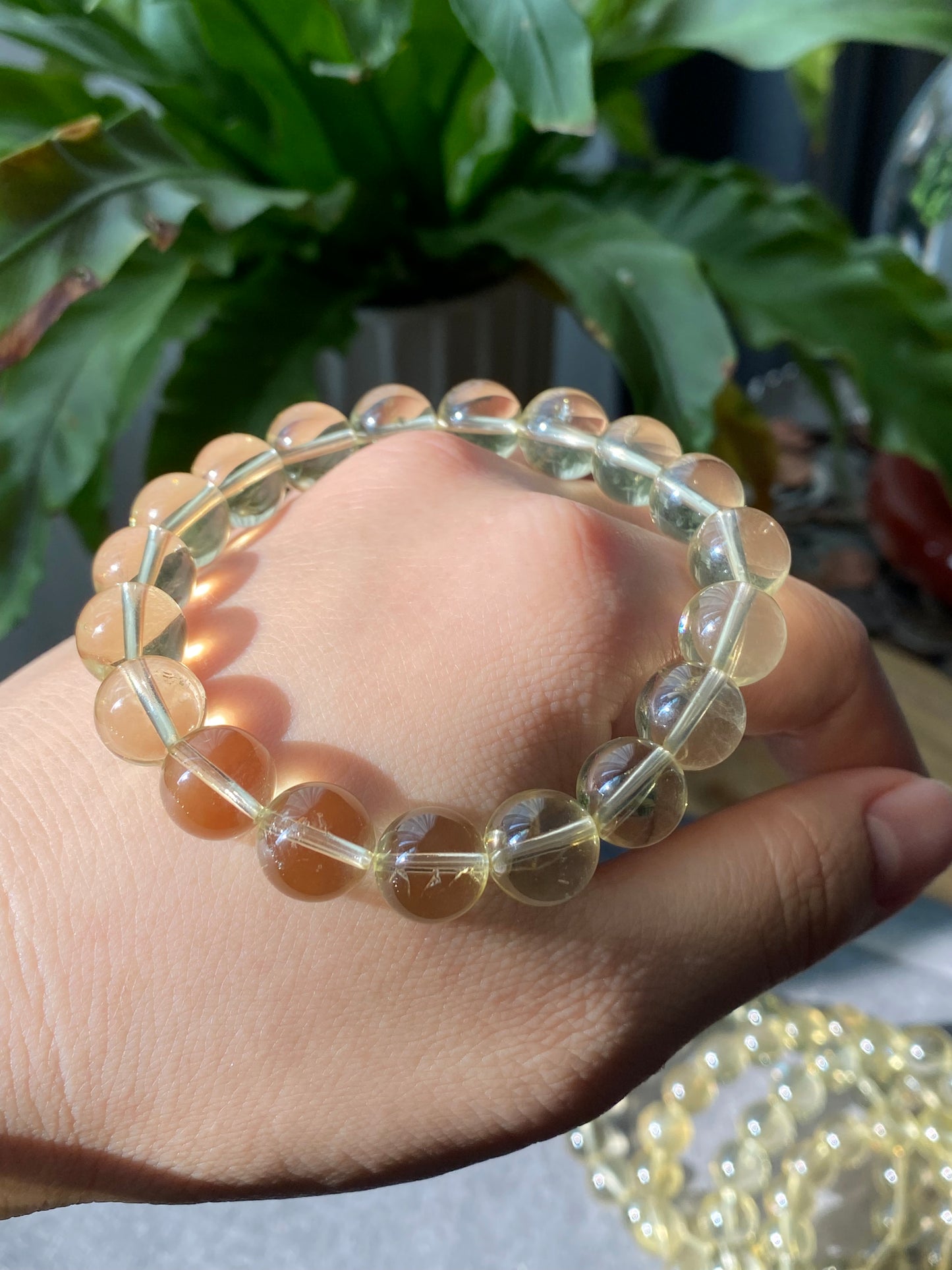 10MM Natural smooth round citrine Bead Bracelet | Wealth Attraction & Positivity | Energizing Jewelry