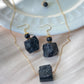 Raw Black Tourmaline Necklace and Earring Set - Protective Energy Healing Crystal Jewelry