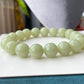 Natural Green & Yellow Jadeite smooth round Jade Bracelet | White Jade Healing Properties | Serene Energy Jewelry