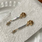 Natural Biwa/Pipa baroque stick freshwater pearl dangle Swaying Grace Rose Studs earring,best Valentine‘s gift’