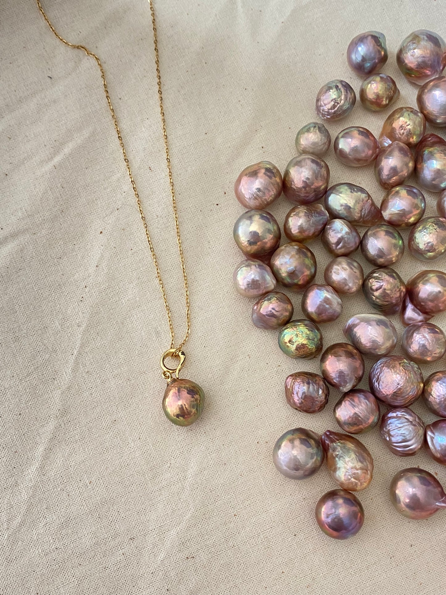 Removable Baroque Pearl Drop Choker – Handmade Freshwater Pearl Necklace