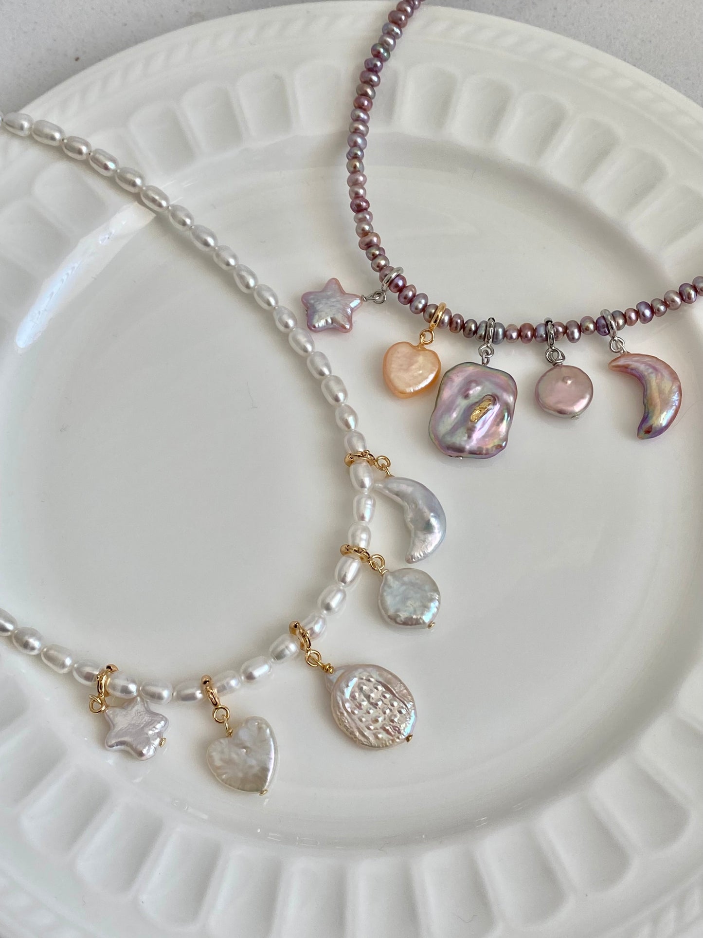 Custom Pearl Charm Necklace  Interchangeable Handmade Baroque Pearl Pendants Multi-Use Charms for Necklace, Bracelet, Anklet, Hair Clip