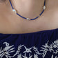 Lapis Lazuli and Diamond-Shaped Baroque Pearl Necklace  | Fireball Baroque Pearl | Handmade Gift | Gift for Mom | Chocker Necklace