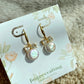 Handmade Natural Baroque Coin Pearl with Zircon Bow Hook Earrings,Cute Bow earring Elegant Dainty earring, Wedding Earrings, Bridesmaid Gift