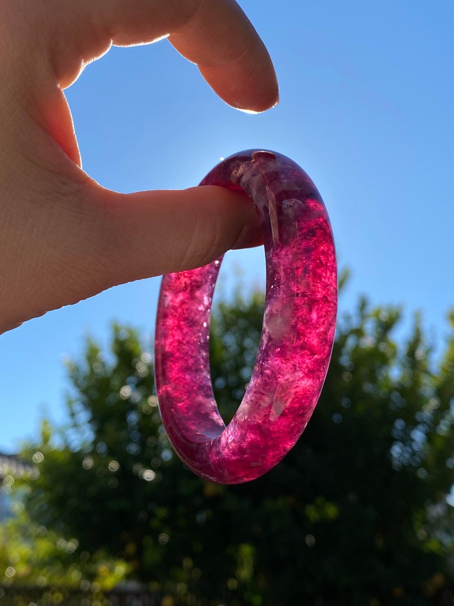 Handcrafted  Super Flash  Natural Lepidolite Bangle Bracelet - Balance Your Spirit and Style