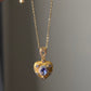 Natural top grade tanzanite sterling silver 18K gold plated heart shape necklace pendant-gift for her,anniversary gift