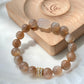 Natural Golden Rutilated Quartz and Handcraft Agate Rabbit Bunny Bracelet | Elegant Design | Balancing and Protective Bracelet