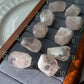 Natural Snowflake Phantom quartz,pink garden quartz irregular barrel shape bead