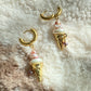 Strawberry Swirl Baroque Pearl Ice Cream Cone Earrings, Handmade Fun Statement Jewelry Summer Gift, Whimsical Pearl Earrings, Unique Earring