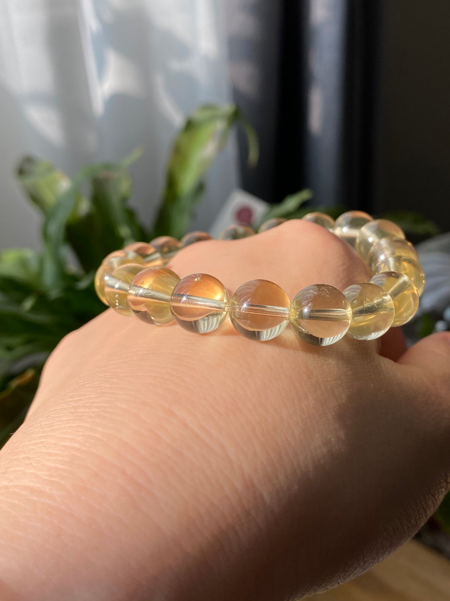 10MM Natural smooth round citrine Bead Bracelet | Wealth Attraction & Positivity | Energizing Jewelry