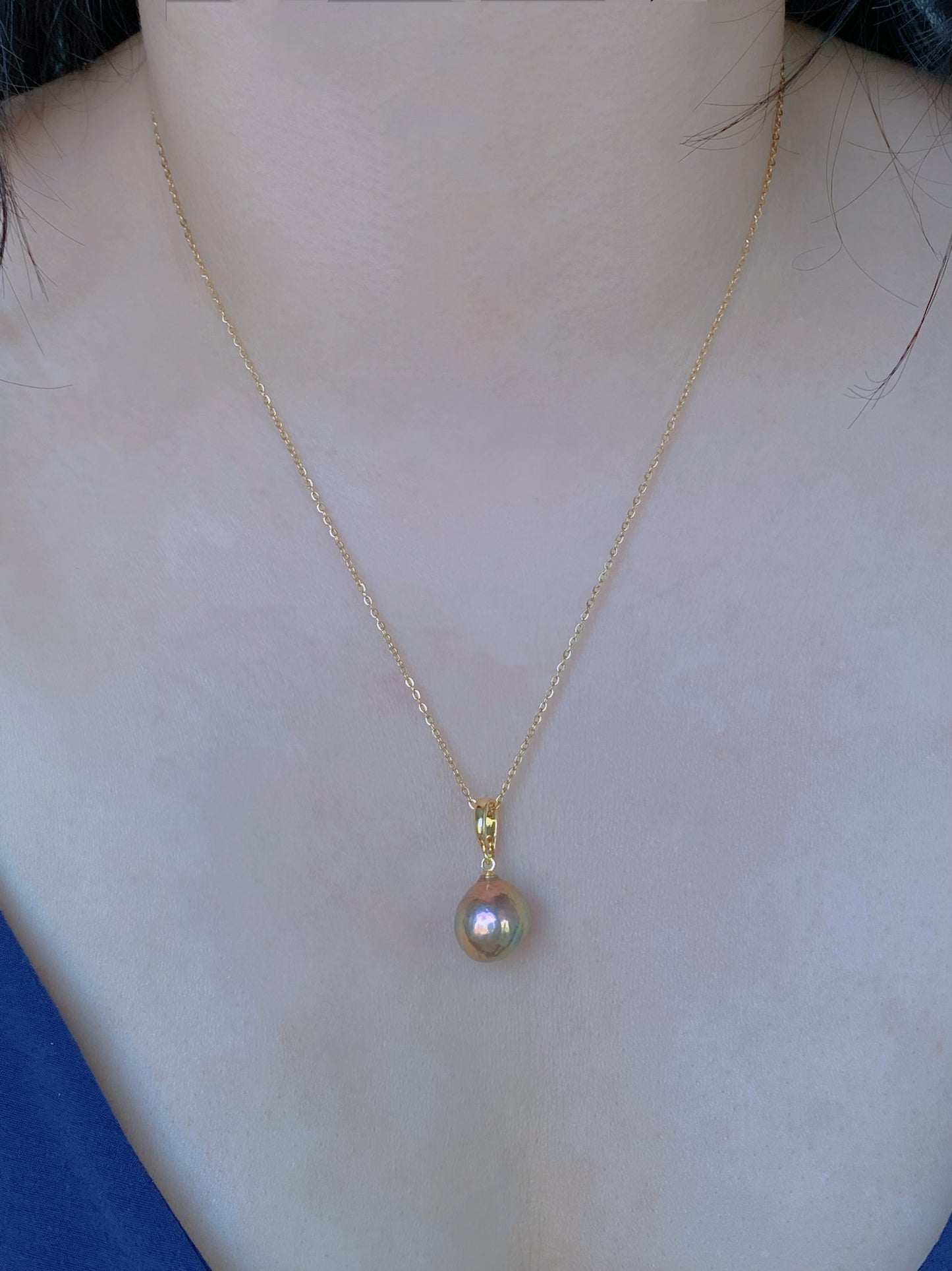 Removable Baroque Pearl Drop Choker – Handmade Freshwater Pearl Necklace