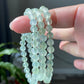 Natural nice clear faceted cut Prehnite shinning bead bracelet,gemstone bracelet (grape stone）