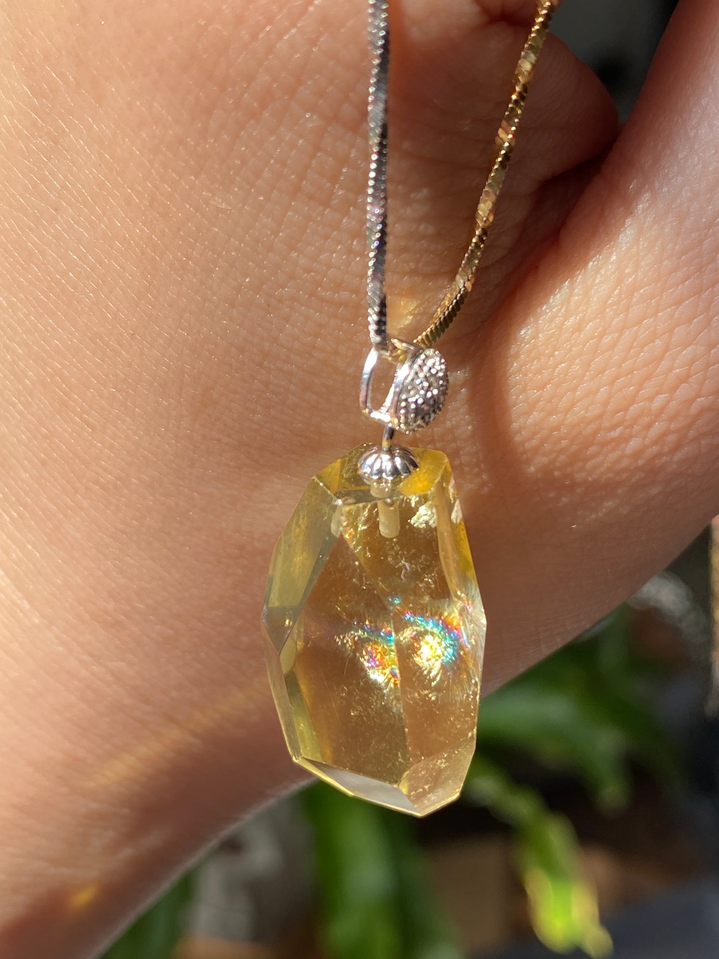 High Grade more clear natural lemon Citrine pendant hand carved Cutting Rectangular,Modified Brilliant shin,gift for her