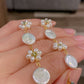 Summer Fun Natural freshwater baroque pearls with Prehnite daisy Flower elegant necklace,earring,bracelet set,