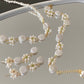 Summer Fun Natural freshwater baroque pearls with Prehnite daisy Flower elegant necklace,earring,bracelet set,