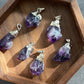 Natural Raw Amethyst rock Sterling silver Raw Crystal Necklace, Natural Amethyst Jewelry, Empath Protection Necklace