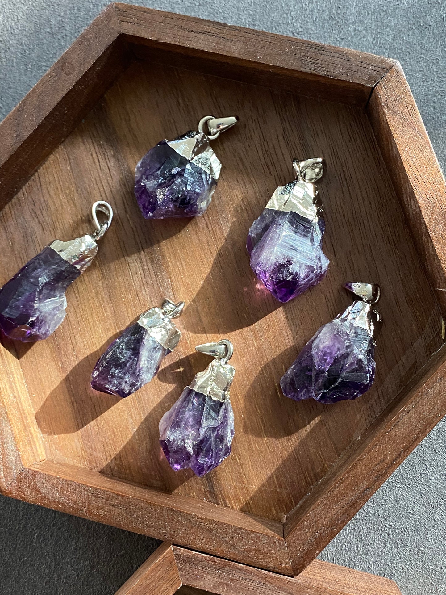 Natural Raw Amethyst rock Sterling silver Raw Crystal Necklace, Natural Amethyst Jewelry, Empath Protection Necklace