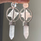 Natural crystal hand carved star Pendulum dangle earring single pieces,crystal healing earring