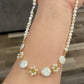 Summer Fun Natural freshwater baroque pearls with Prehnite daisy Flower elegant necklace,earring,bracelet set,