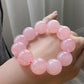 20mm Gym Huge size Natural Rose Quartz,pink crystal Round Bead Bracelet,gift for her sphere on wristen