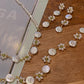 Summer Fun Natural freshwater baroque pearls with Prehnite daisy Flower elegant necklace,earring,bracelet set,