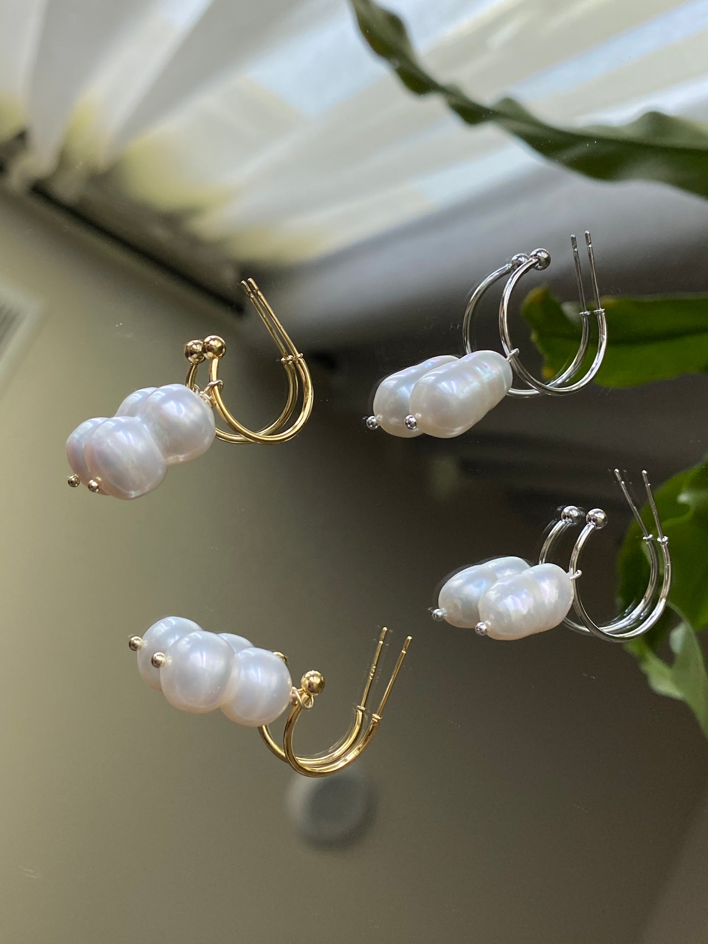 Natural freshwater pearls baroque dangle earring, Large Baroque Pearl, White Baroque Pearl, Wedding Earrings, June Birthstone, Bridesmaid Earrings