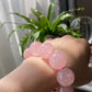 20mm Gym Huge size Natural Rose Quartz,pink crystal Round Bead Bracelet,gift for her sphere on wristen