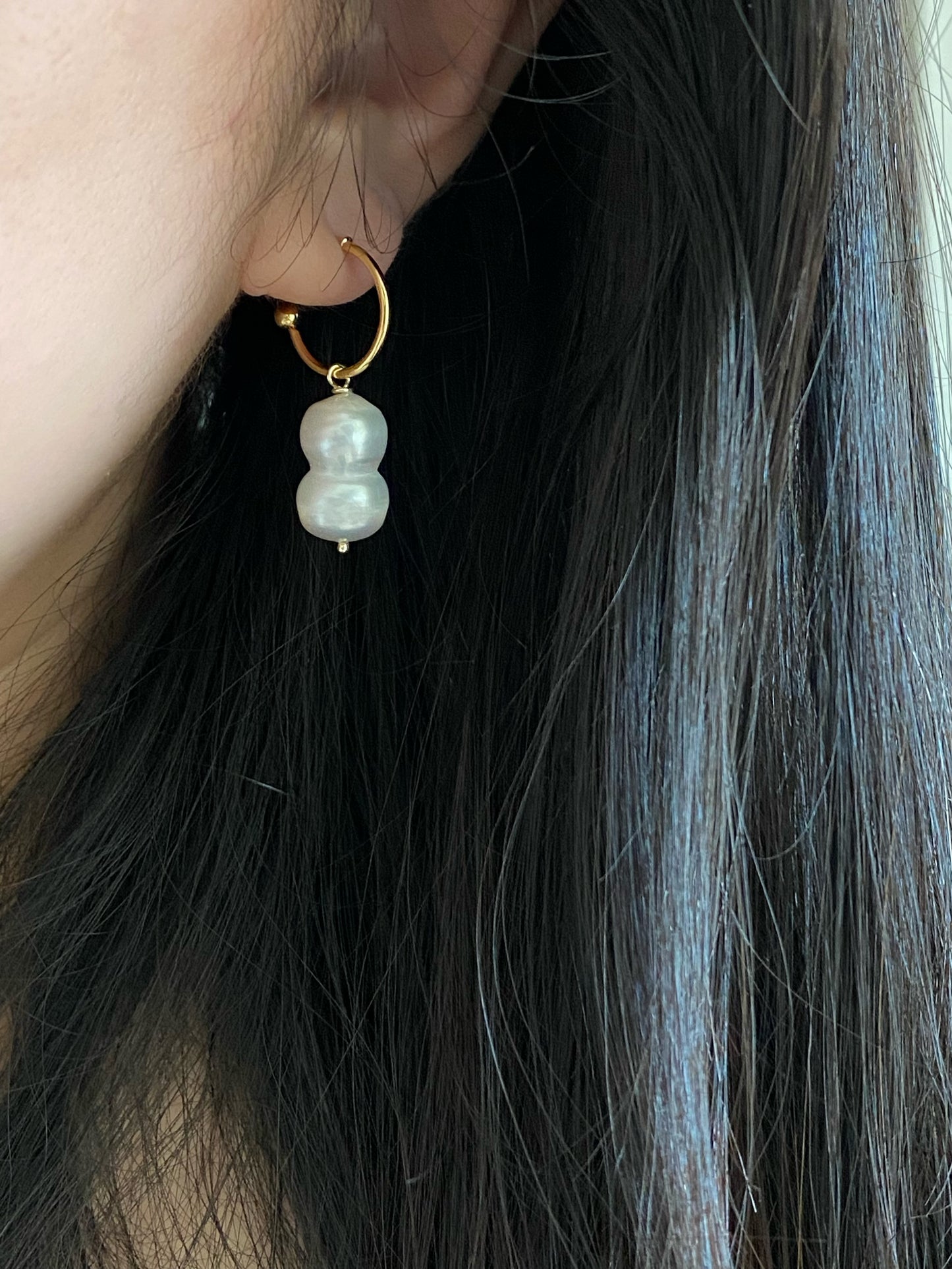 Natural freshwater pearls baroque dangle earring, Large Baroque Pearl, White Baroque Pearl, Wedding Earrings, June Birthstone, Bridesmaid Earrings