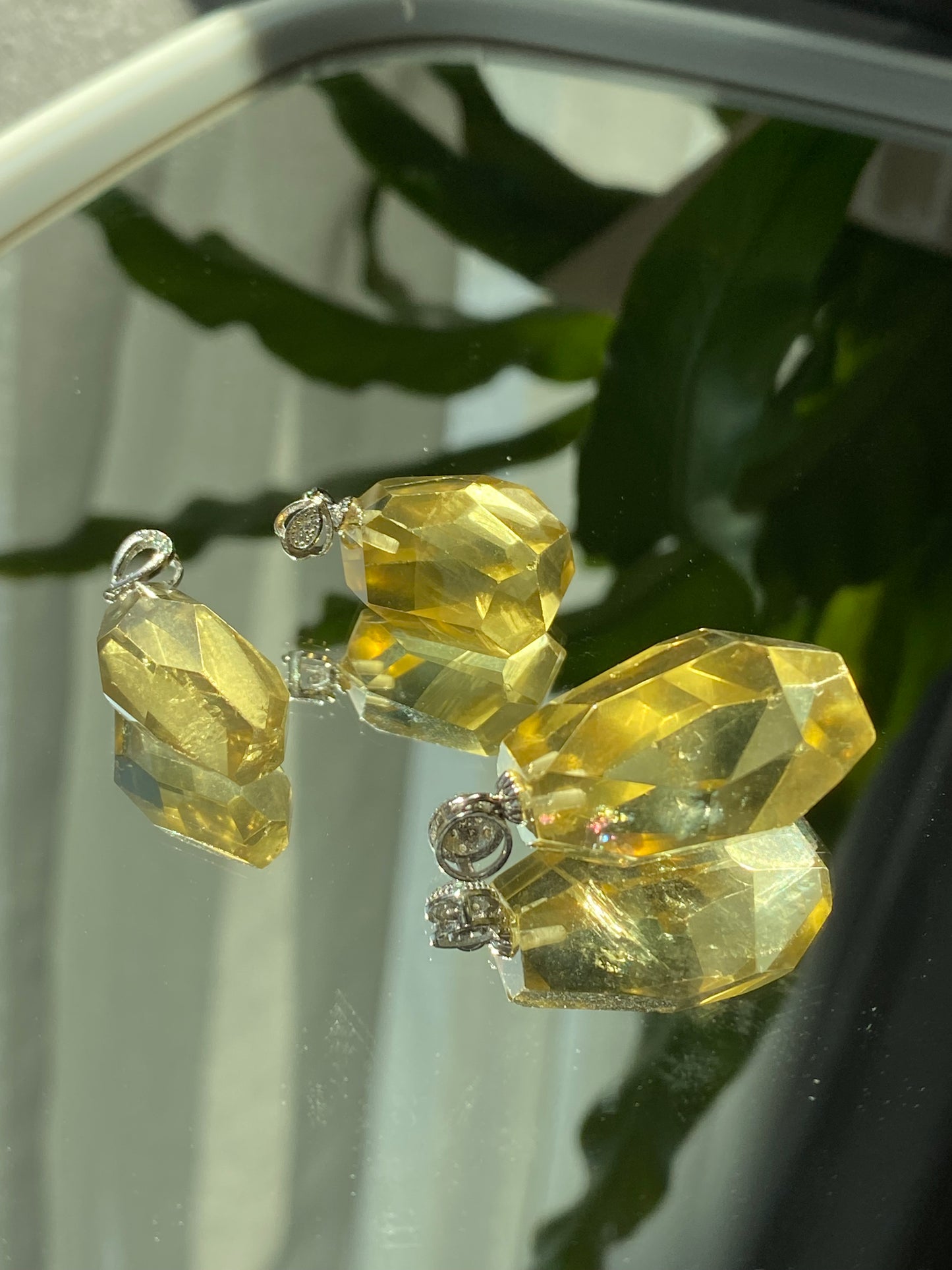 High Grade more clear natural lemon Citrine pendant hand carved Cutting Rectangular,Modified Brilliant shin,gift for her