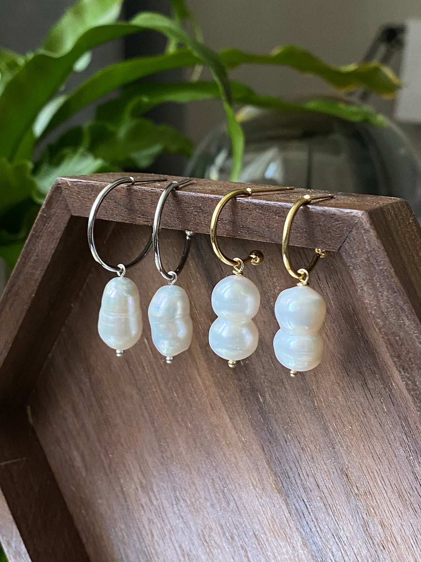 Natural freshwater pearls baroque dangle earring, Large Baroque Pearl, White Baroque Pearl, Wedding Earrings, June Birthstone, Bridesmaid Earrings