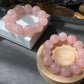 20mm Gym Huge size Natural Rose Quartz,pink crystal Round Bead Bracelet,gift for her sphere on wristen