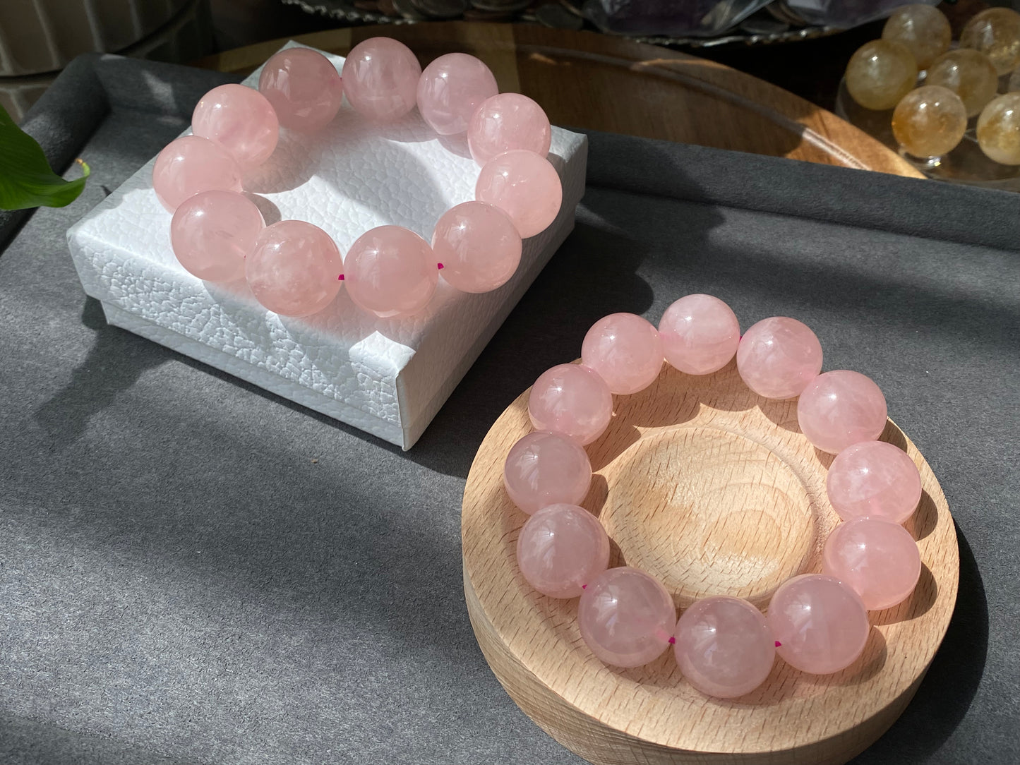 20mm Gym Huge size Natural Rose Quartz,pink crystal Round Bead Bracelet,gift for her sphere on wristen