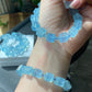 10MM Natural high clear grade square cube shape sky blue Aquamarine bracelet,gift for her,Valentine's Day gift