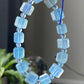 10MM Natural high clear grade square cube shape sky blue Aquamarine bracelet,gift for her,Valentine's Day gift