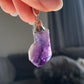 Natural Raw Amethyst rock Sterling silver Raw Crystal Necklace, Natural Amethyst Jewelry, Empath Protection Necklace