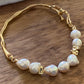 Natural freshwater baroque pearls Lava 14K gold filled bracelet,morther's day gift,wedding gift