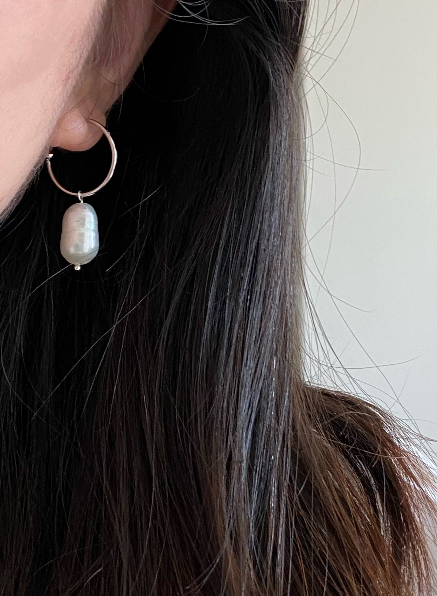 Natural freshwater pearls baroque dangle earring, Large Baroque Pearl, White Baroque Pearl, Wedding Earrings, June Birthstone, Bridesmaid Earrings