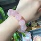 20mm Gym Huge size Natural Rose Quartz,pink crystal Round Bead Bracelet,gift for her sphere on wristen